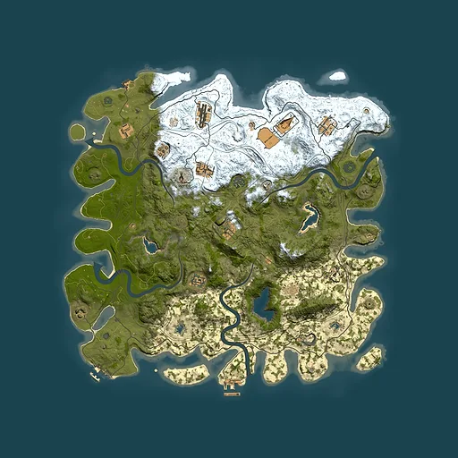Rust map seed 140909710, 4500x4500m top-down preview