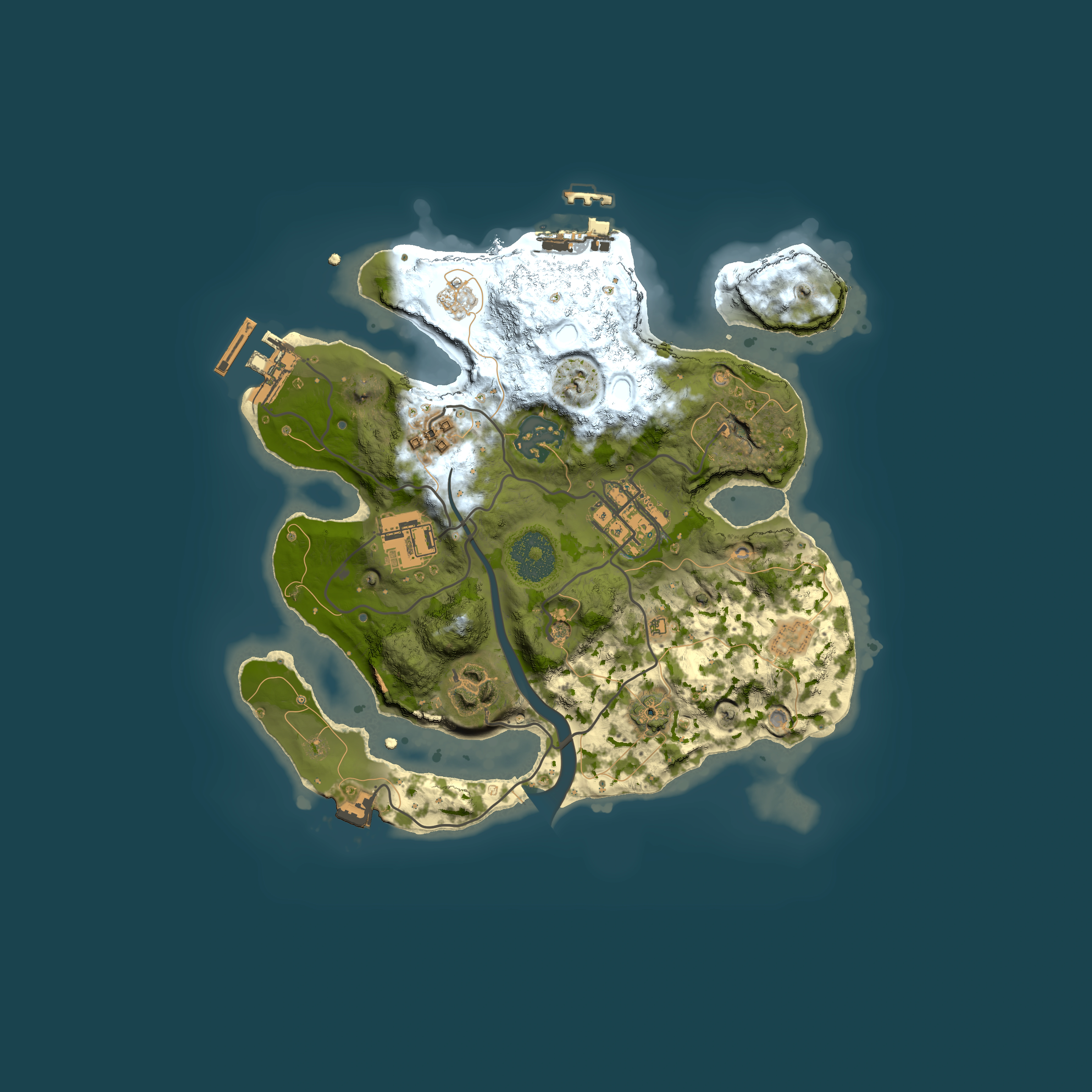Full top-down render of Rust map seed 219456666, 2500x2500m