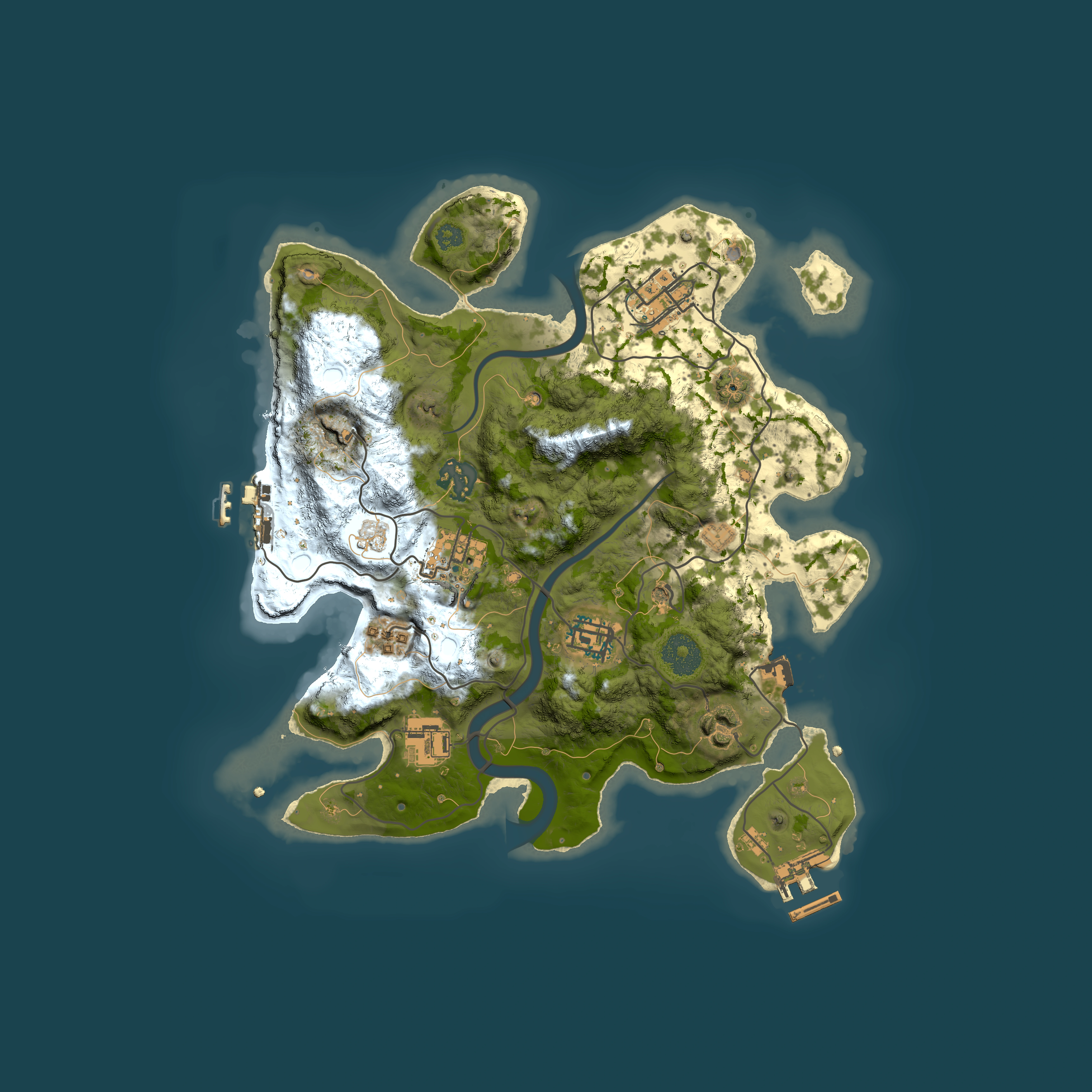 Full top-down render of Rust map seed 868419356, 3000x3000m