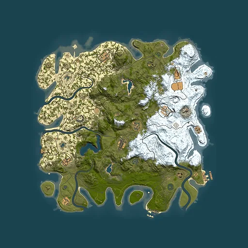 Rust map seed 500733725, 4500x4500m top-down preview