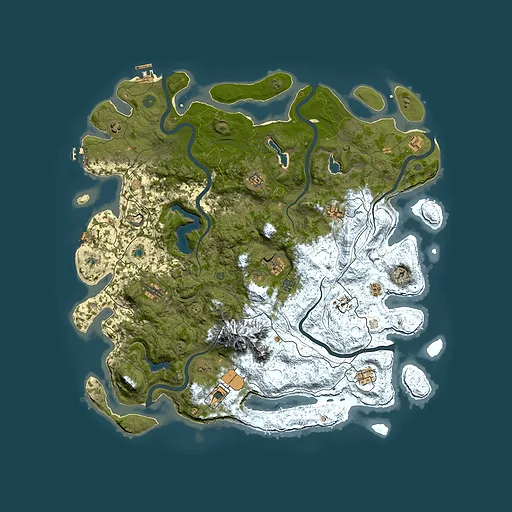 Rust map seed 1407182311, 5000x5000m top-down preview