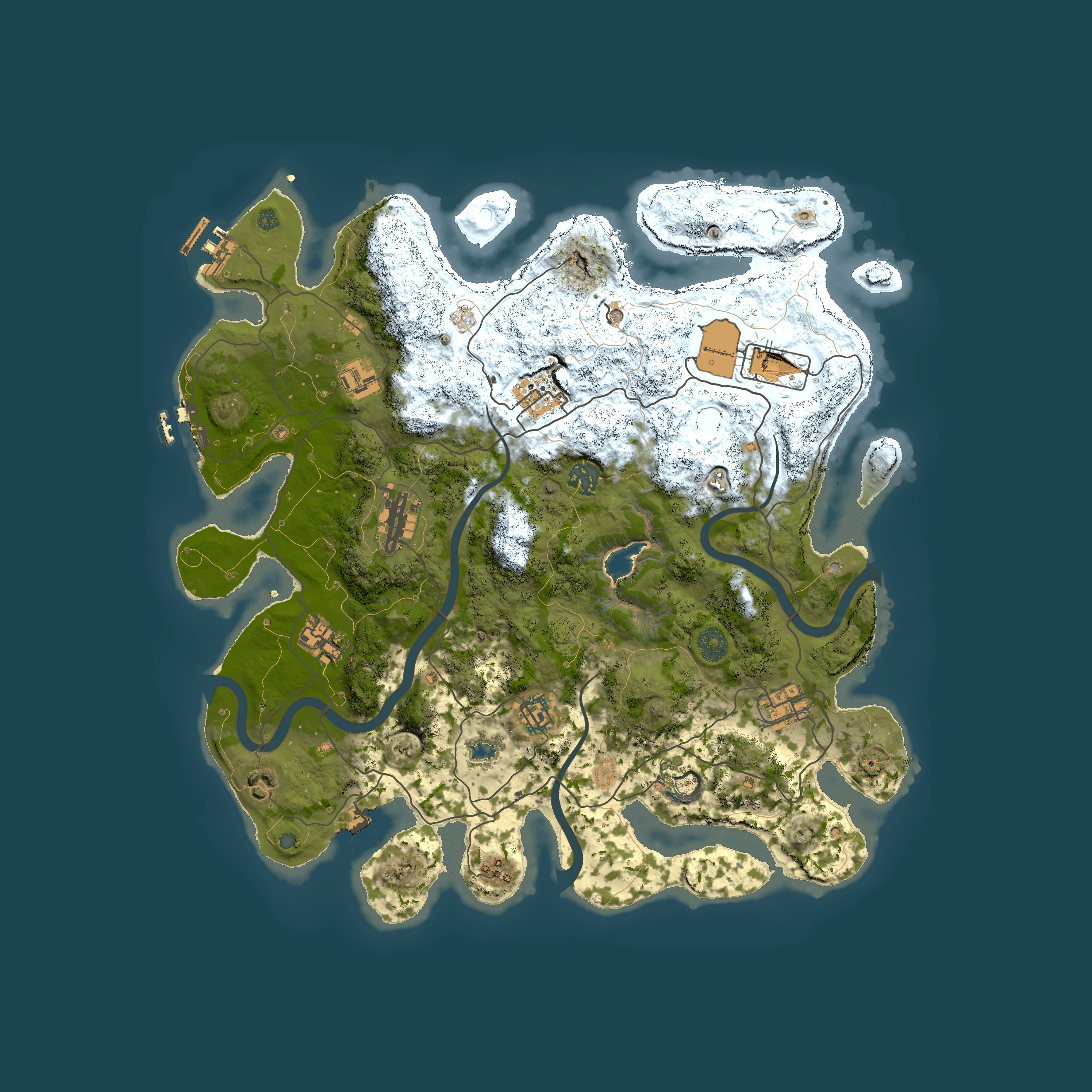 Full top-down render of Rust map seed 587747476, 4000x4000m