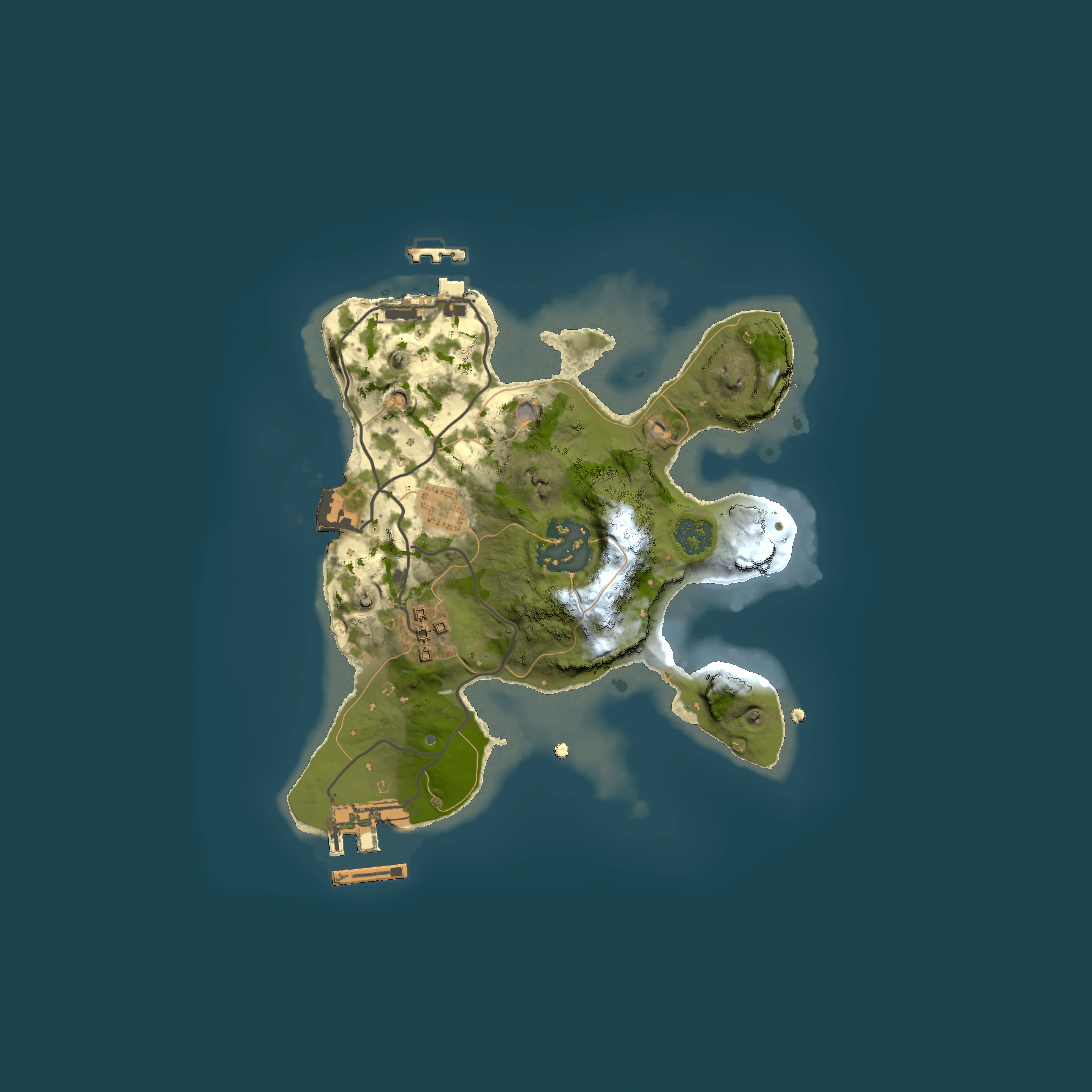 Full top-down render of Rust map seed 1890744073, 2000x2000m