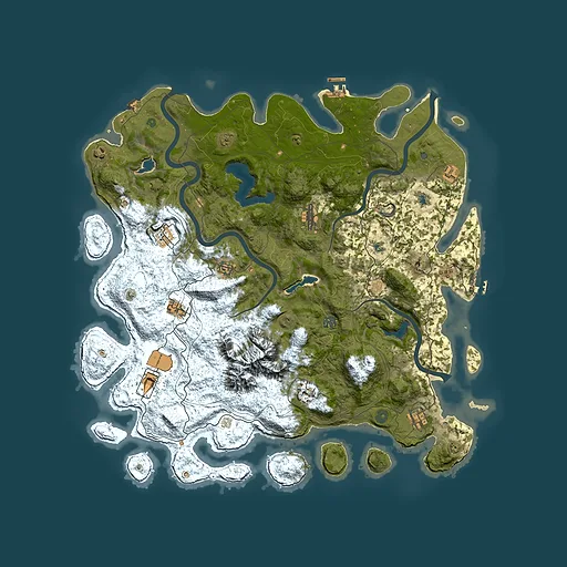 Rust map seed 534320543, 5000x5000m top-down preview