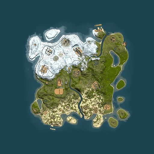 Rust map seed 1638445485, 3500x3500m top-down preview