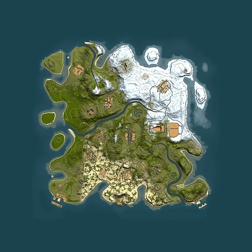 Rust map seed 192462797, 3500x3500m top-down preview