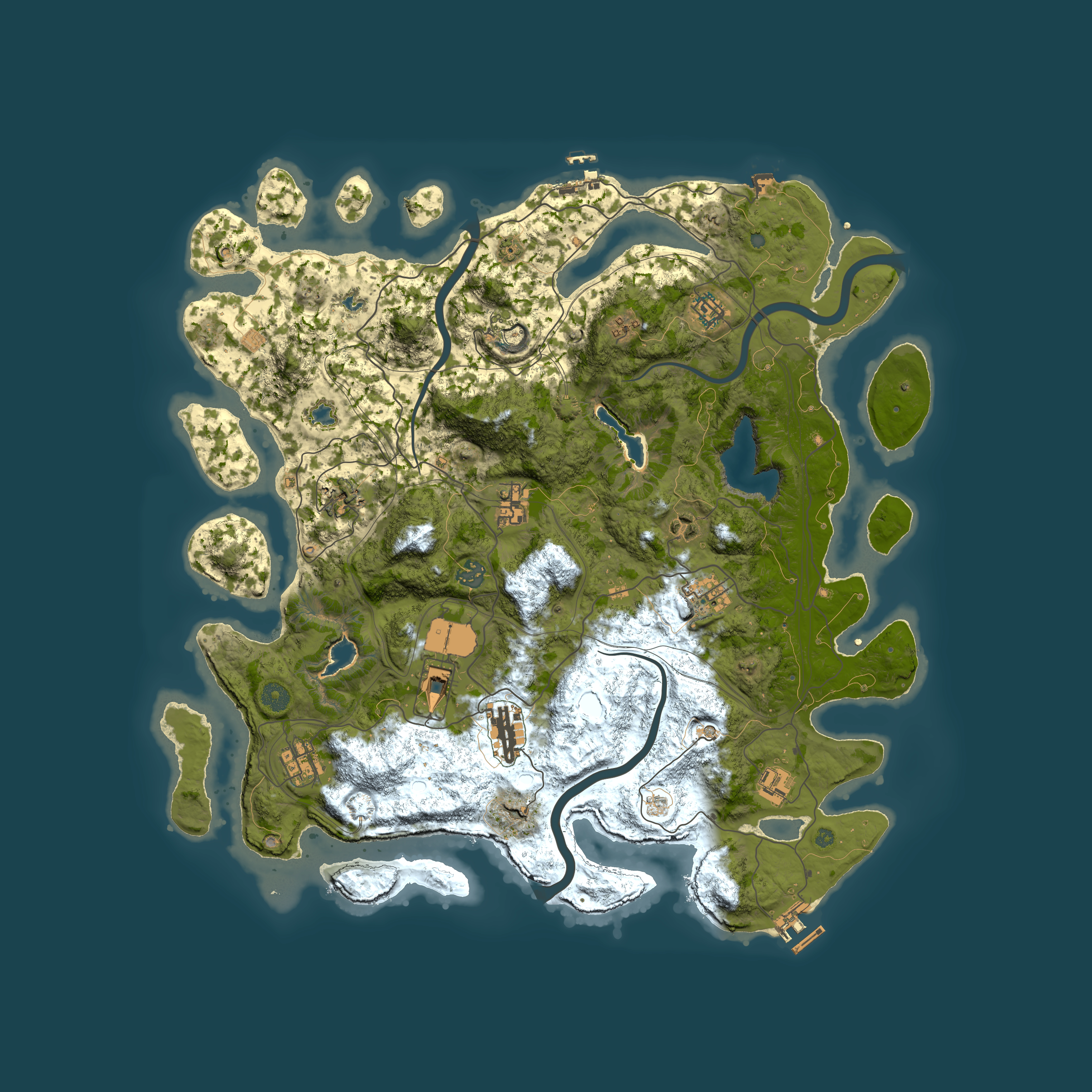 Full top-down render of Rust map seed 1167889744, 4500x4500m