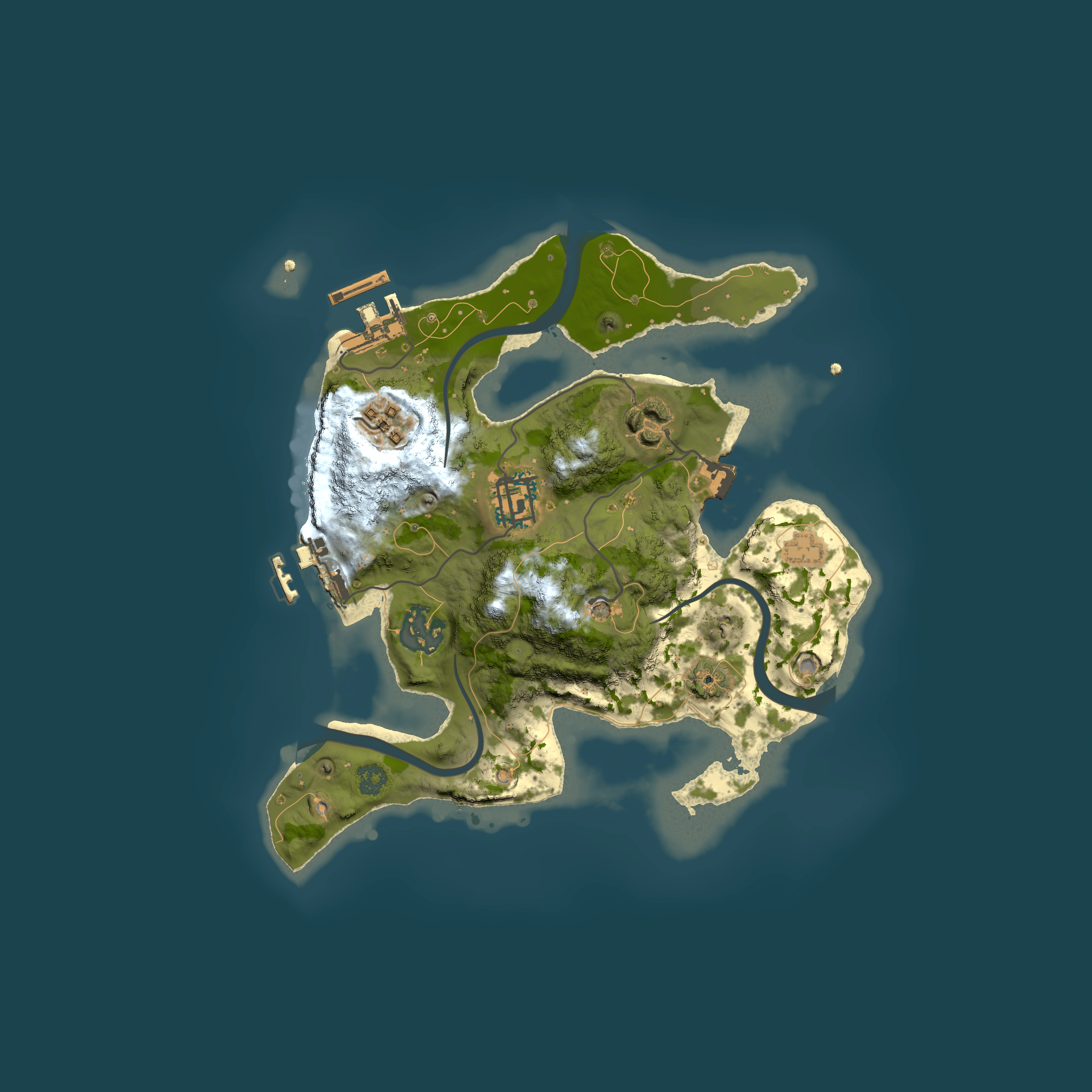 Full top-down render of Rust map seed 184605472, 2500x2500m