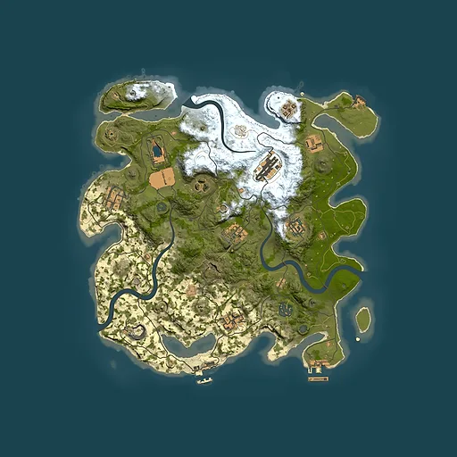 Rust map seed 1181077185, 3500x3500m top-down preview