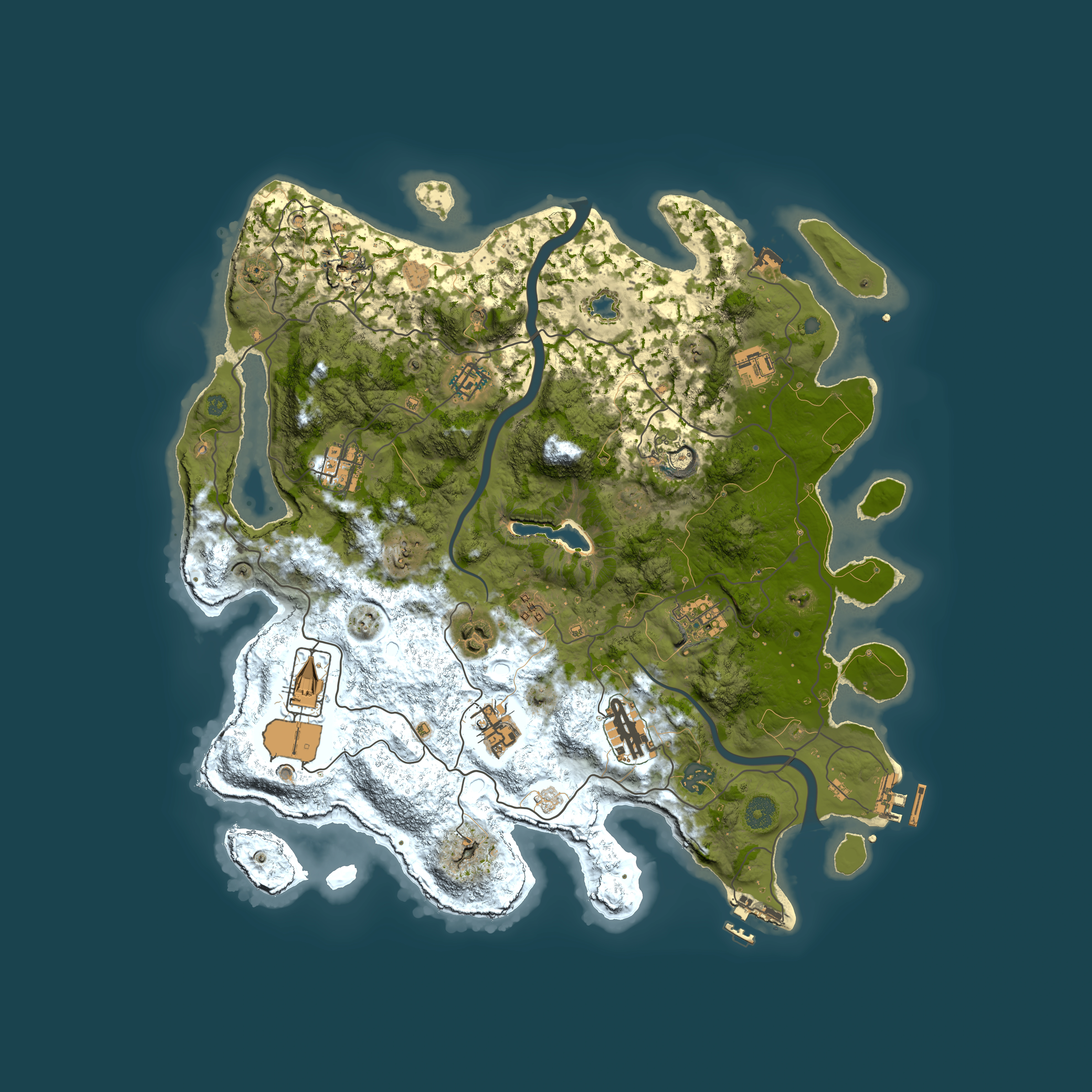 Full top-down render of Rust map seed 1112825918, 4000x4000m
