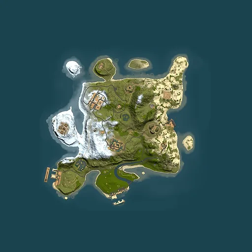 Rust map seed 962471664, 2500x2500m top-down preview