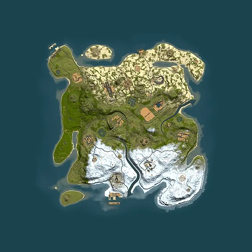Rust map seed 118277266, 3500x3500m top-down preview