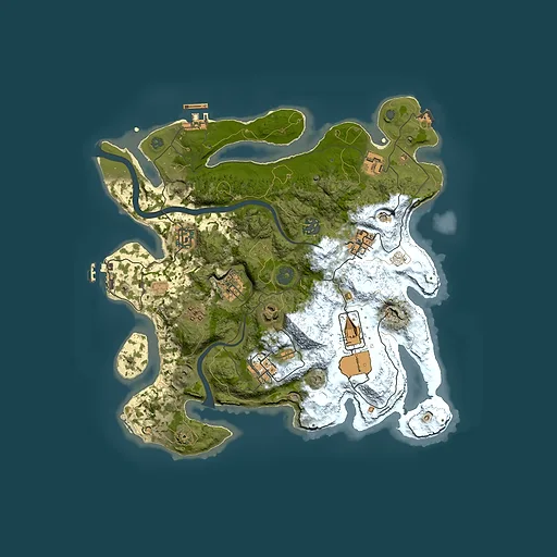 Rust map seed 1663460455, 3500x3500m top-down preview