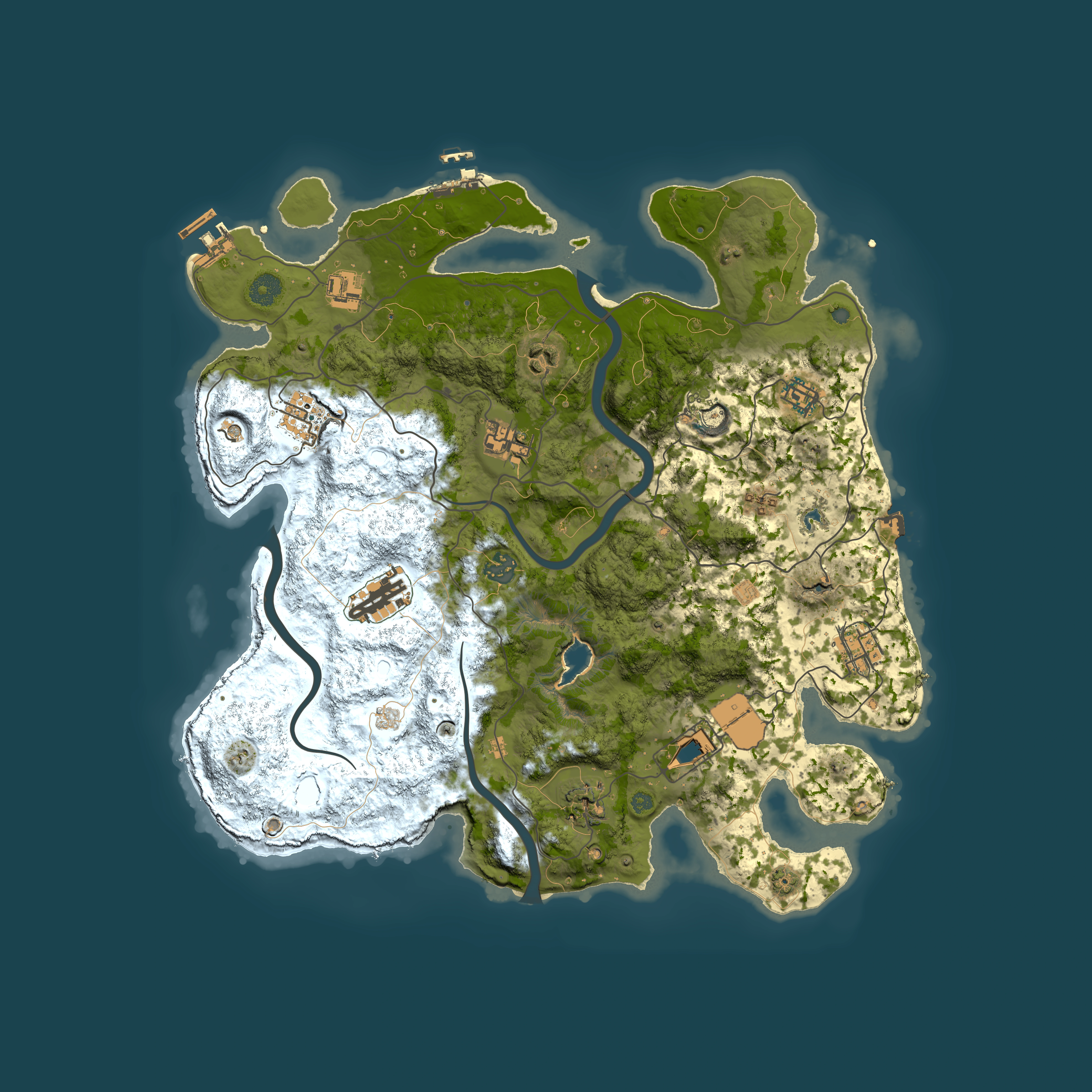 Full top-down render of Rust map seed 1049542100, 4000x4000m