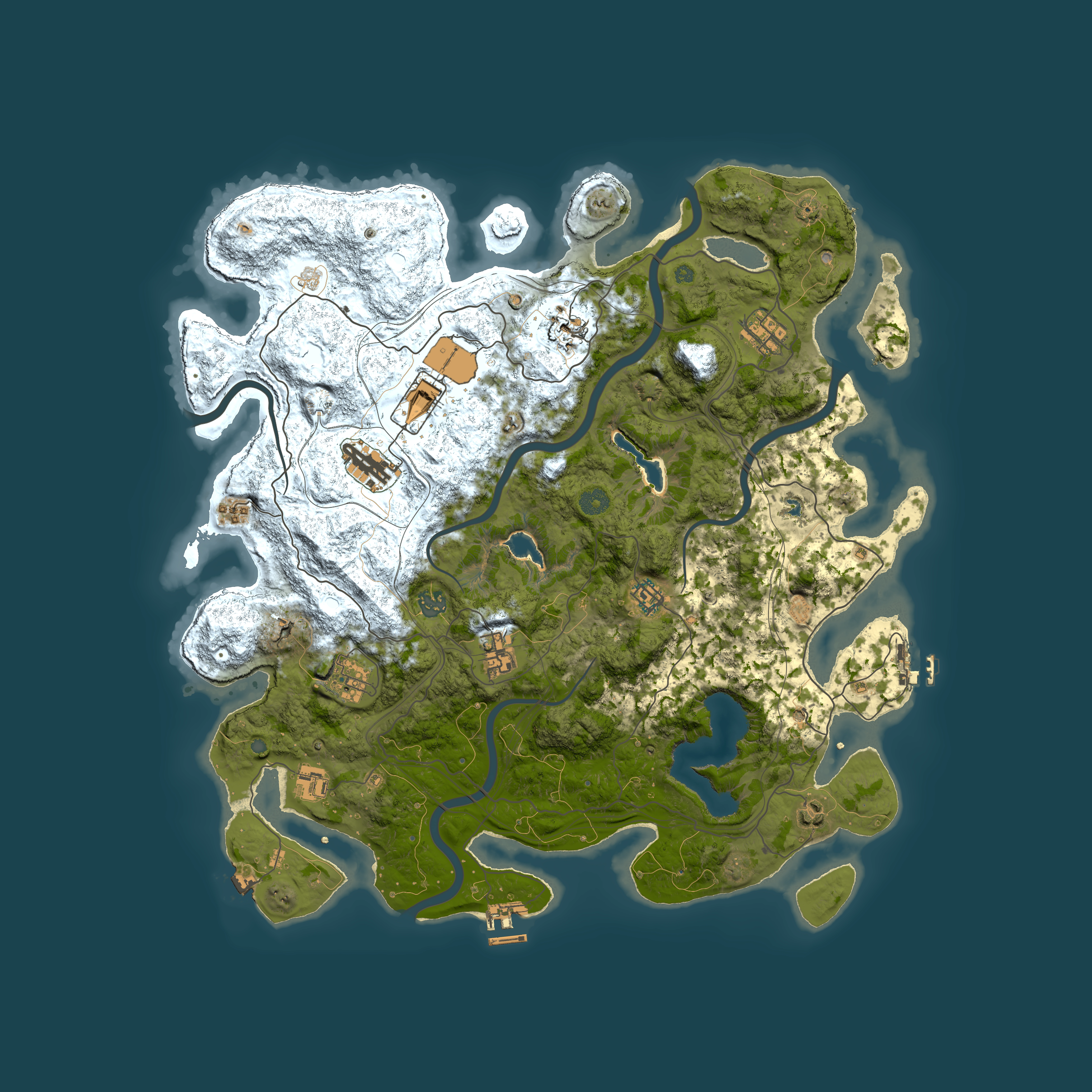 Full top-down render of Rust map seed 1448400381, 4500x4500m