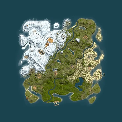 Rust map seed 1448400381, 4500x4500m top-down preview