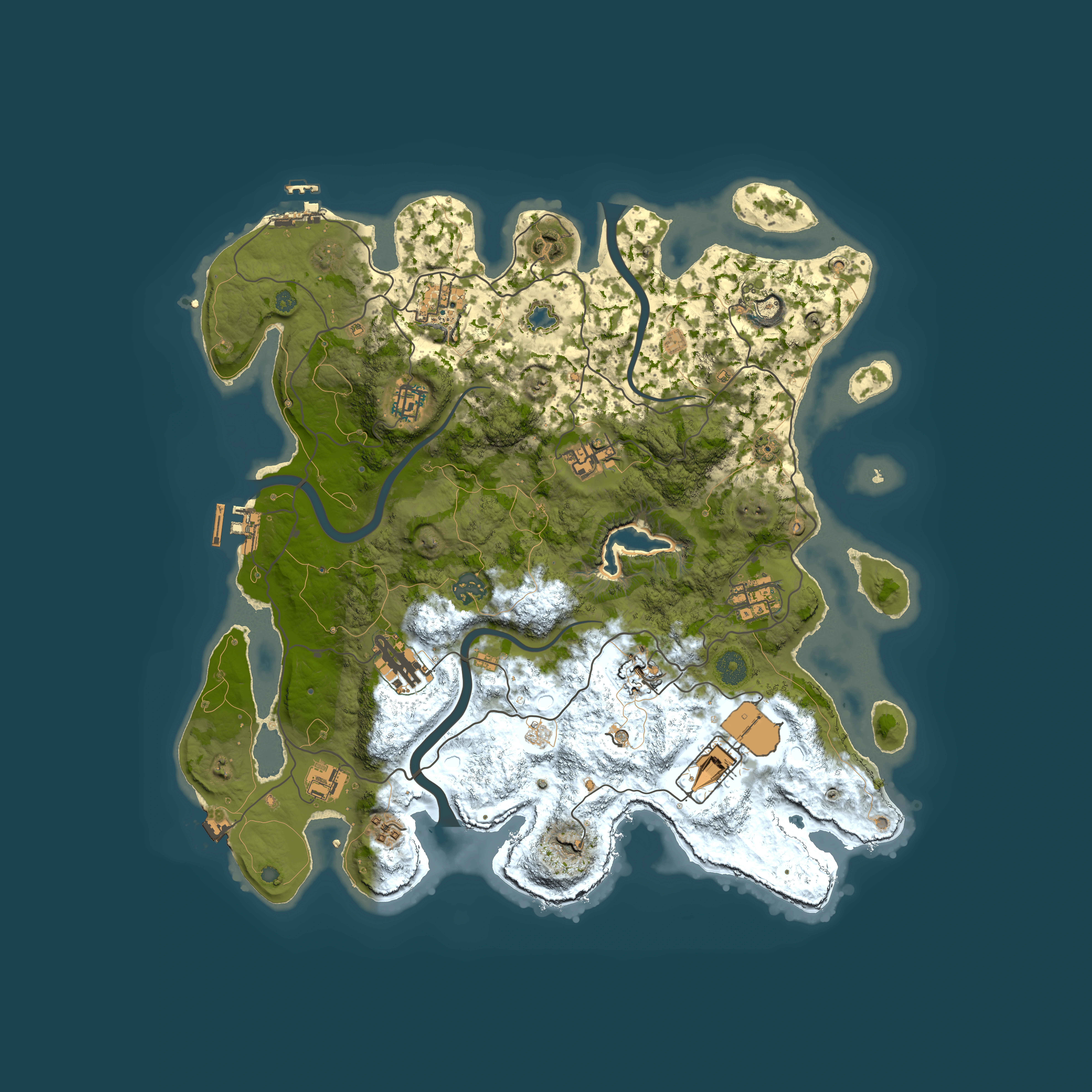 Full top-down render of Rust map seed 1849165385, 4000x4000m
