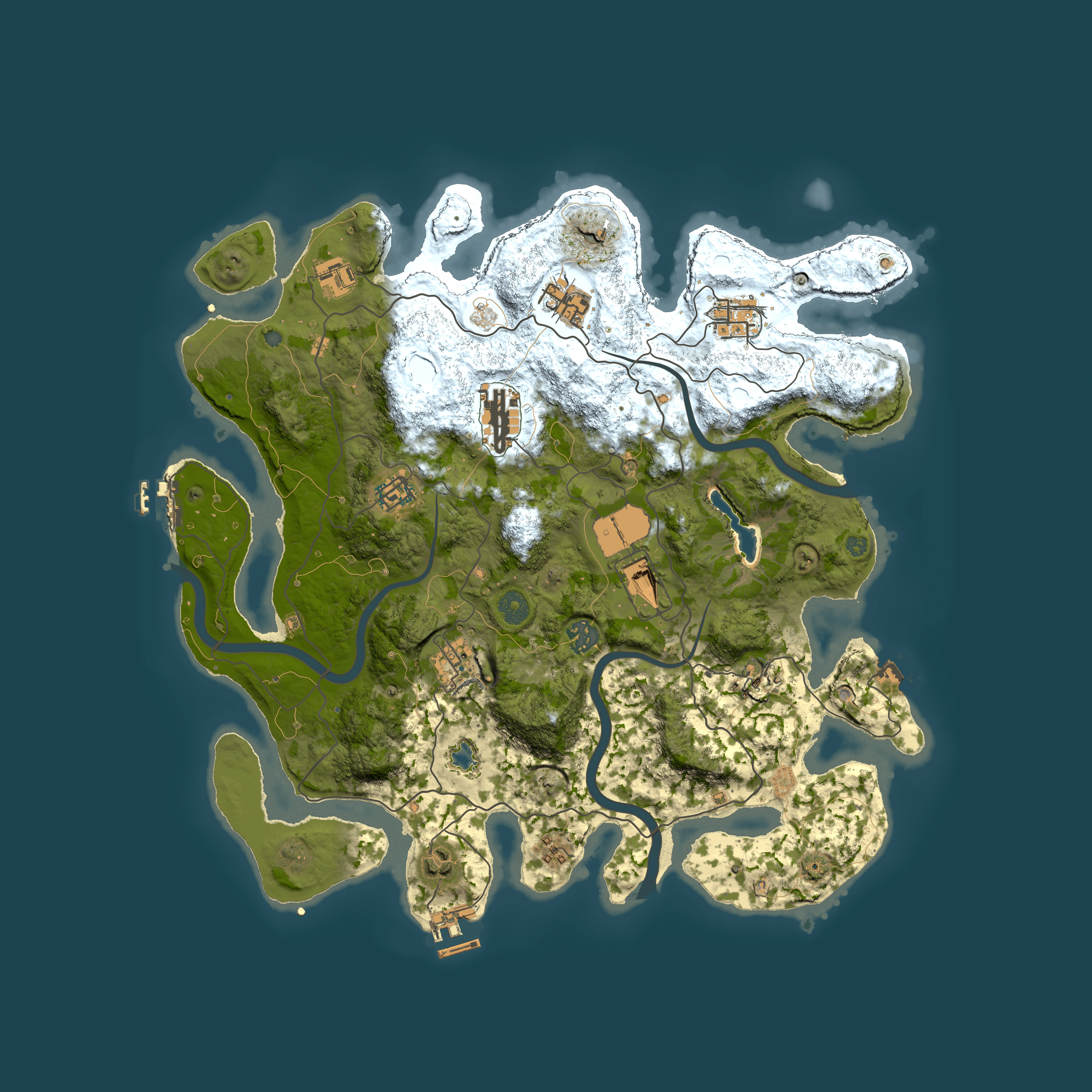 Full top-down render of Rust map seed 270645697, 4000x4000m