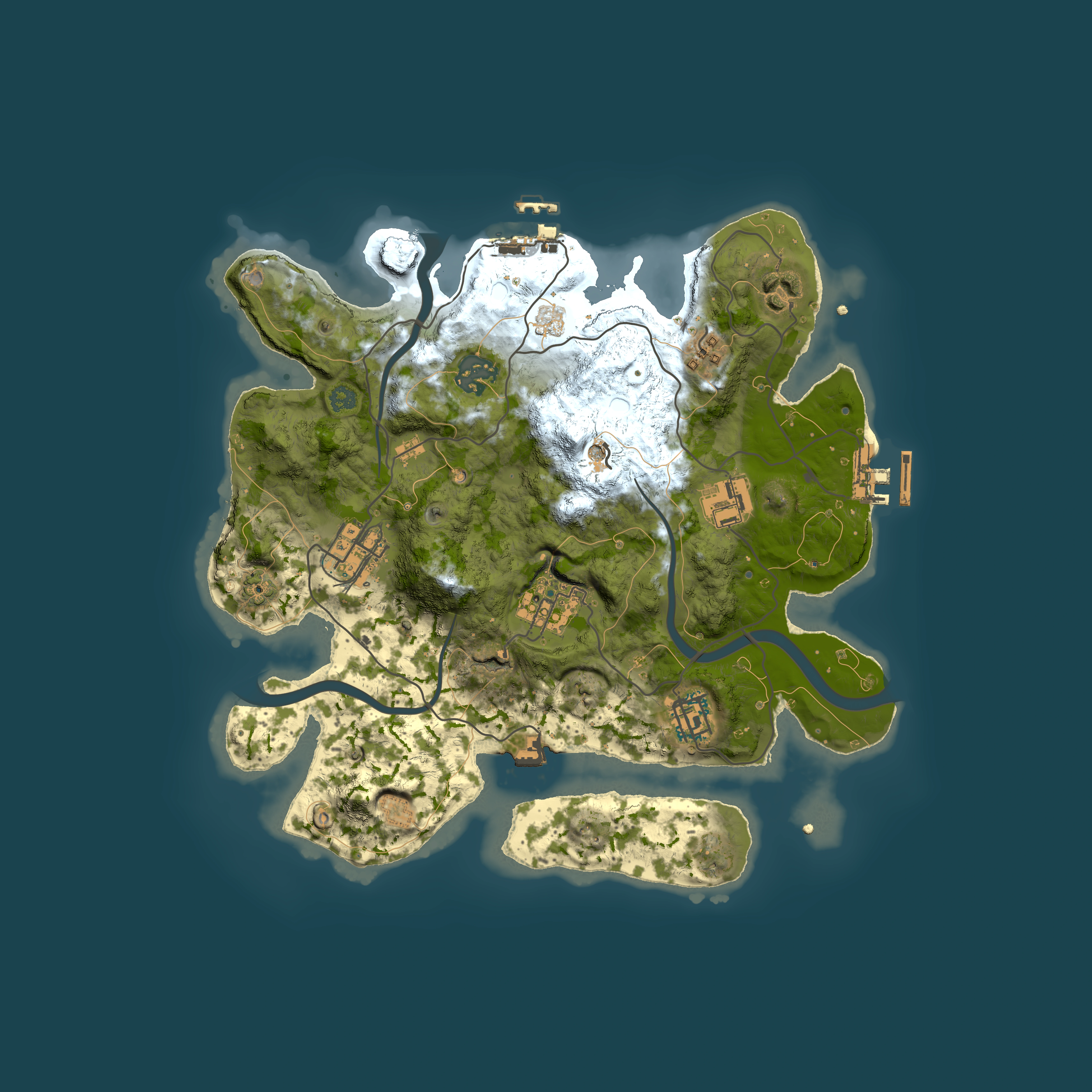 Full top-down render of Rust map seed 1061979672, 3000x3000m