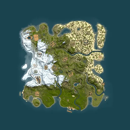 Rust map seed 2104956197, 4000x4000m top-down preview