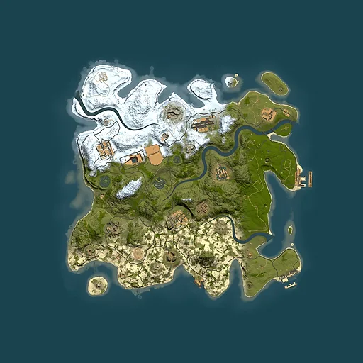 Rust map seed 294069107, 3500x3500m top-down preview
