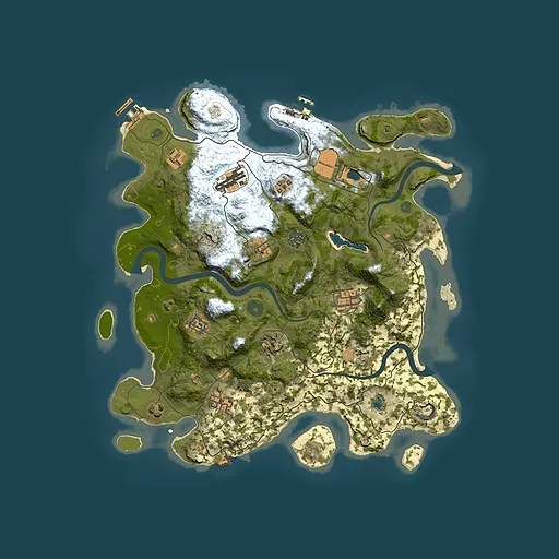Rust map seed 281378642, 4000x4000m top-down preview