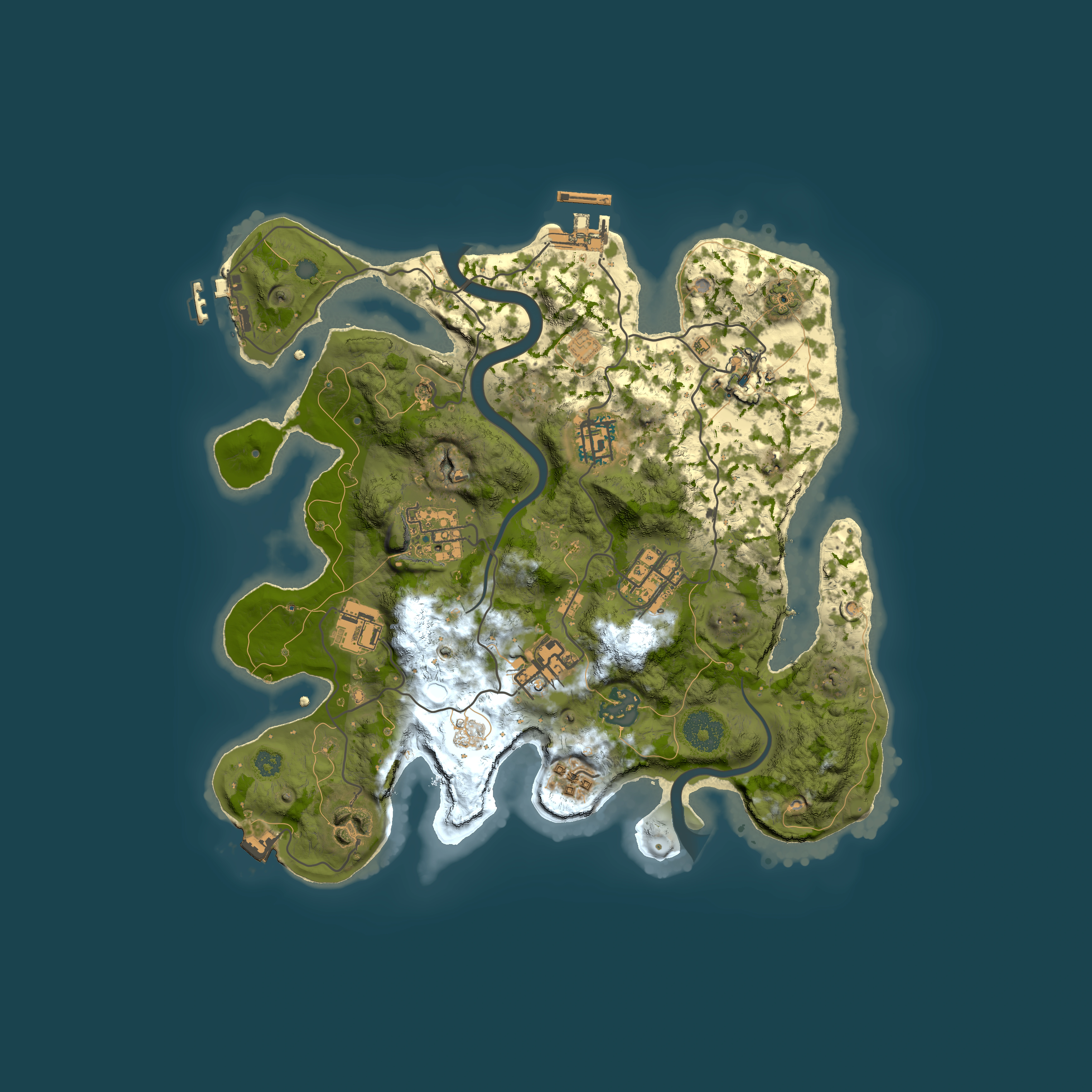 Full top-down render of Rust map seed 1331102798, 3000x3000m