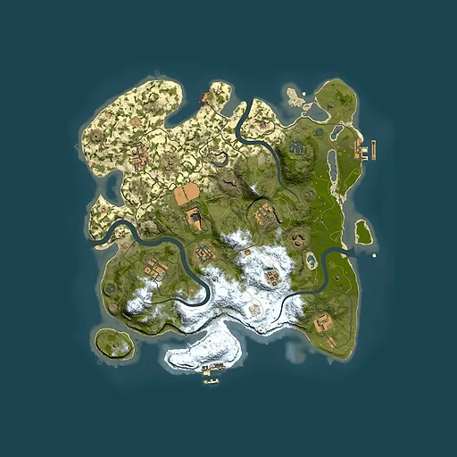 Rust map seed 1370165036, 3500x3500m top-down preview