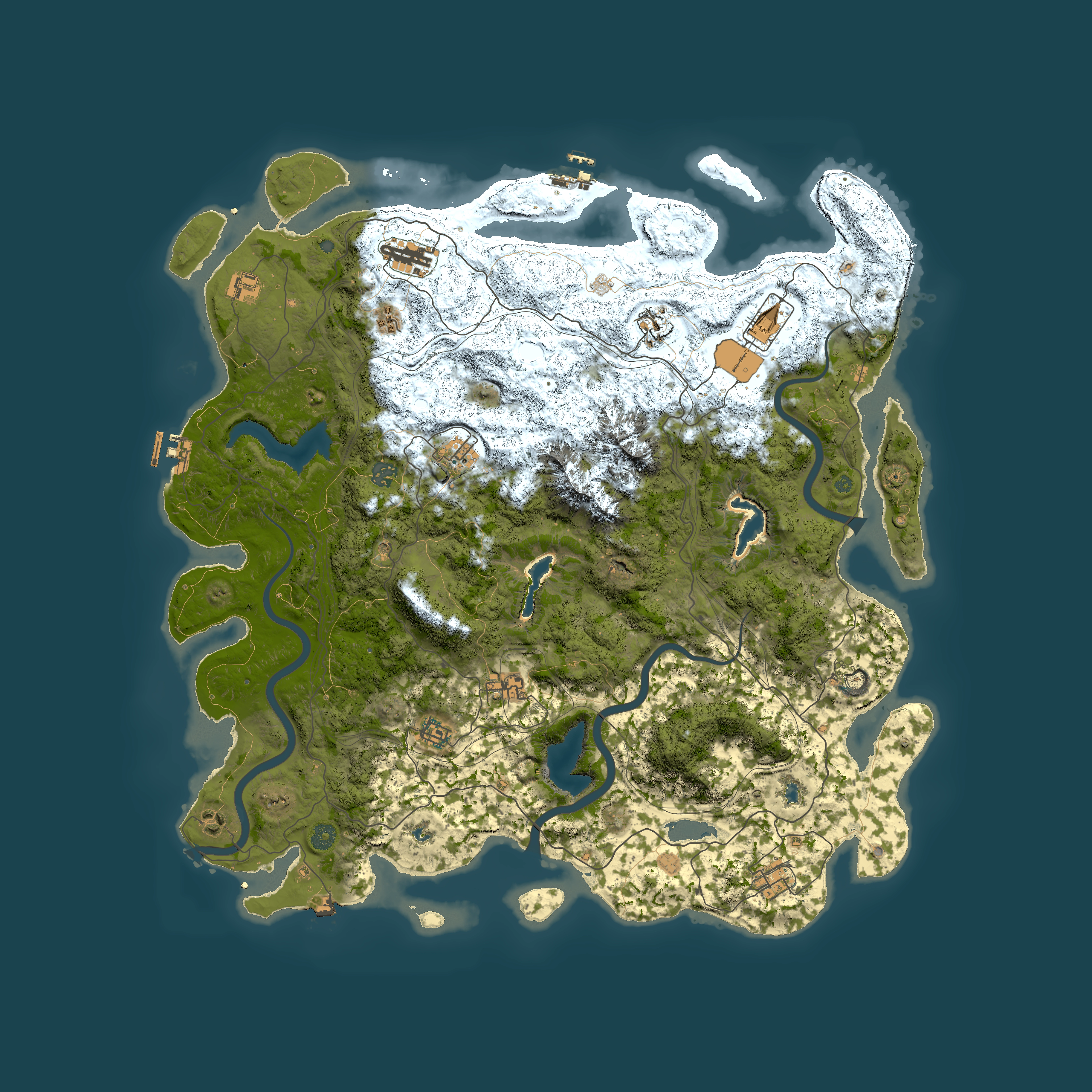 Full top-down render of Rust map seed 1505581206, 5000x5000m