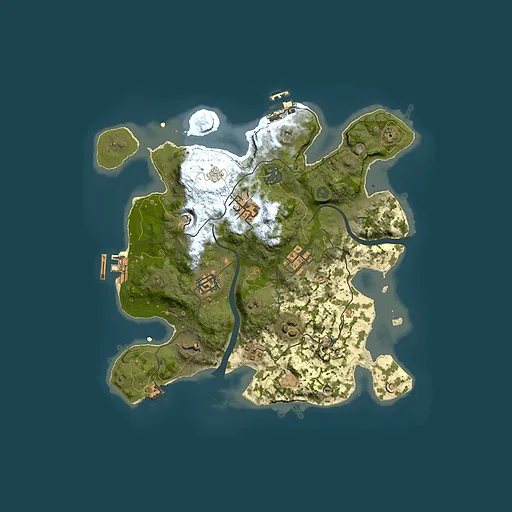 Rust map seed 310262500, 3000x3000m top-down preview
