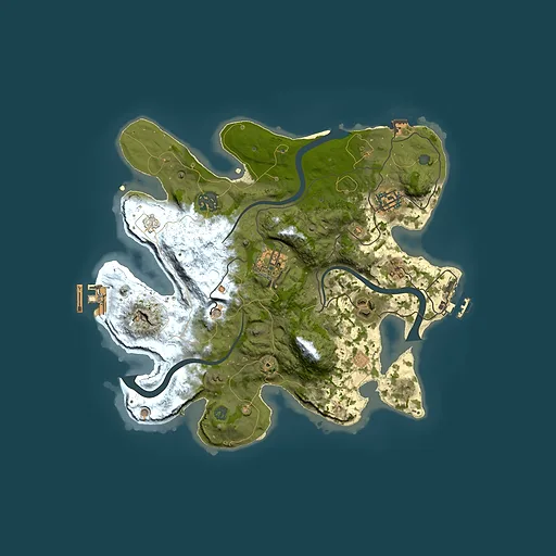 Rust map seed 2070490775, 3000x3000m top-down preview
