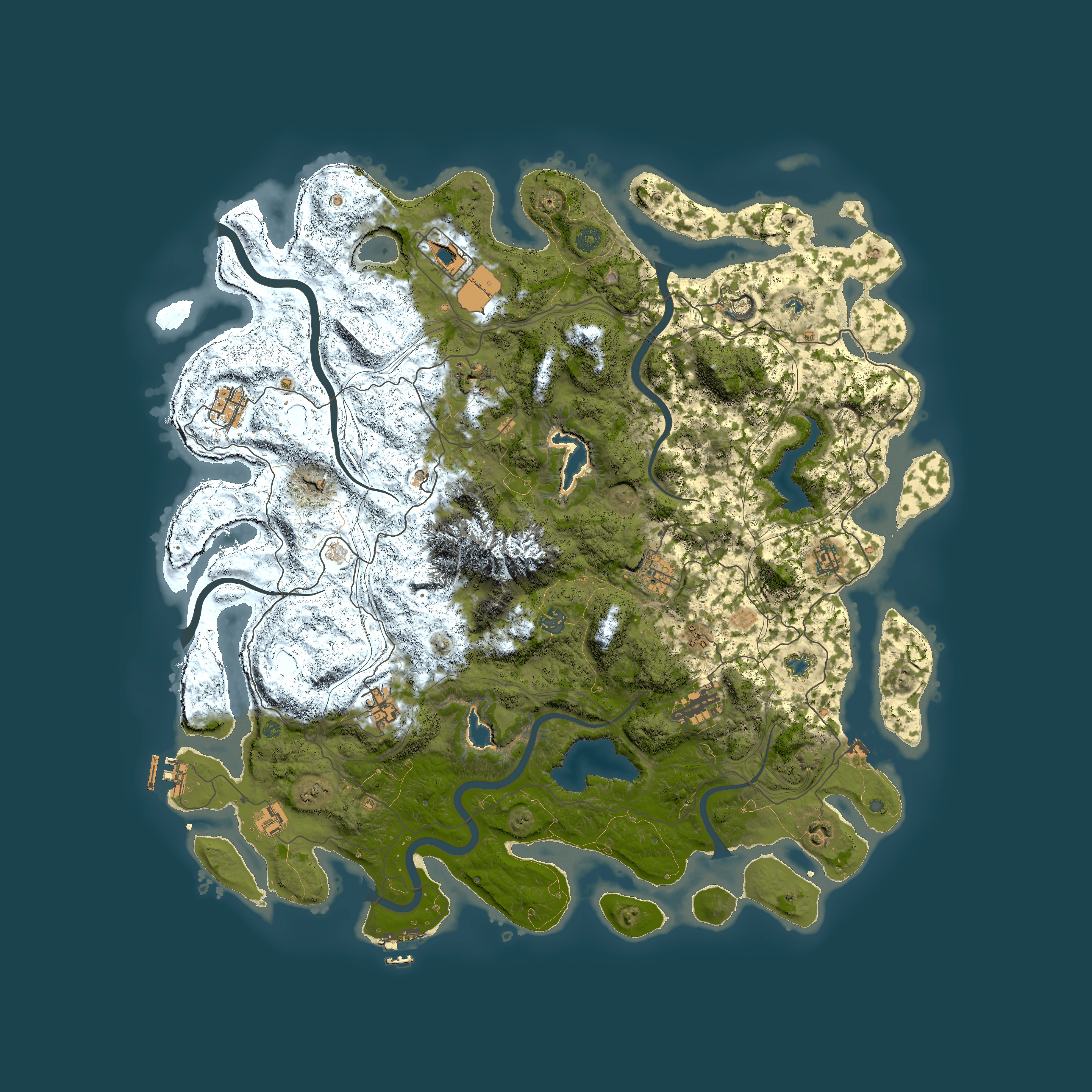 Full top-down render of Rust map seed 1228401456, 5000x5000m