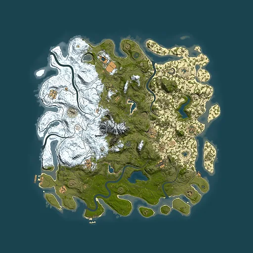 Rust map seed 1228401456, 5000x5000m top-down preview