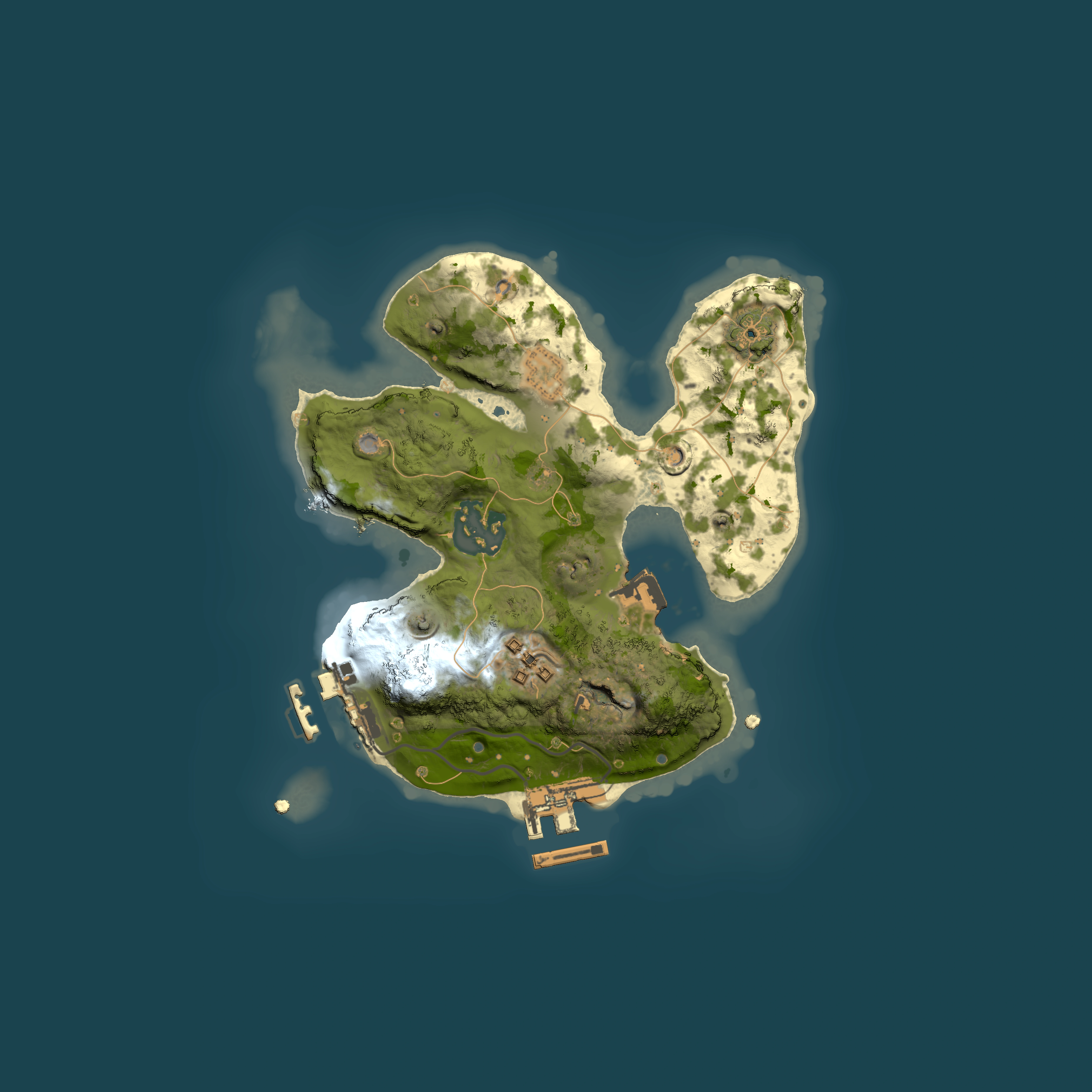 Full top-down render of Rust map seed 45399788, 2000x2000m
