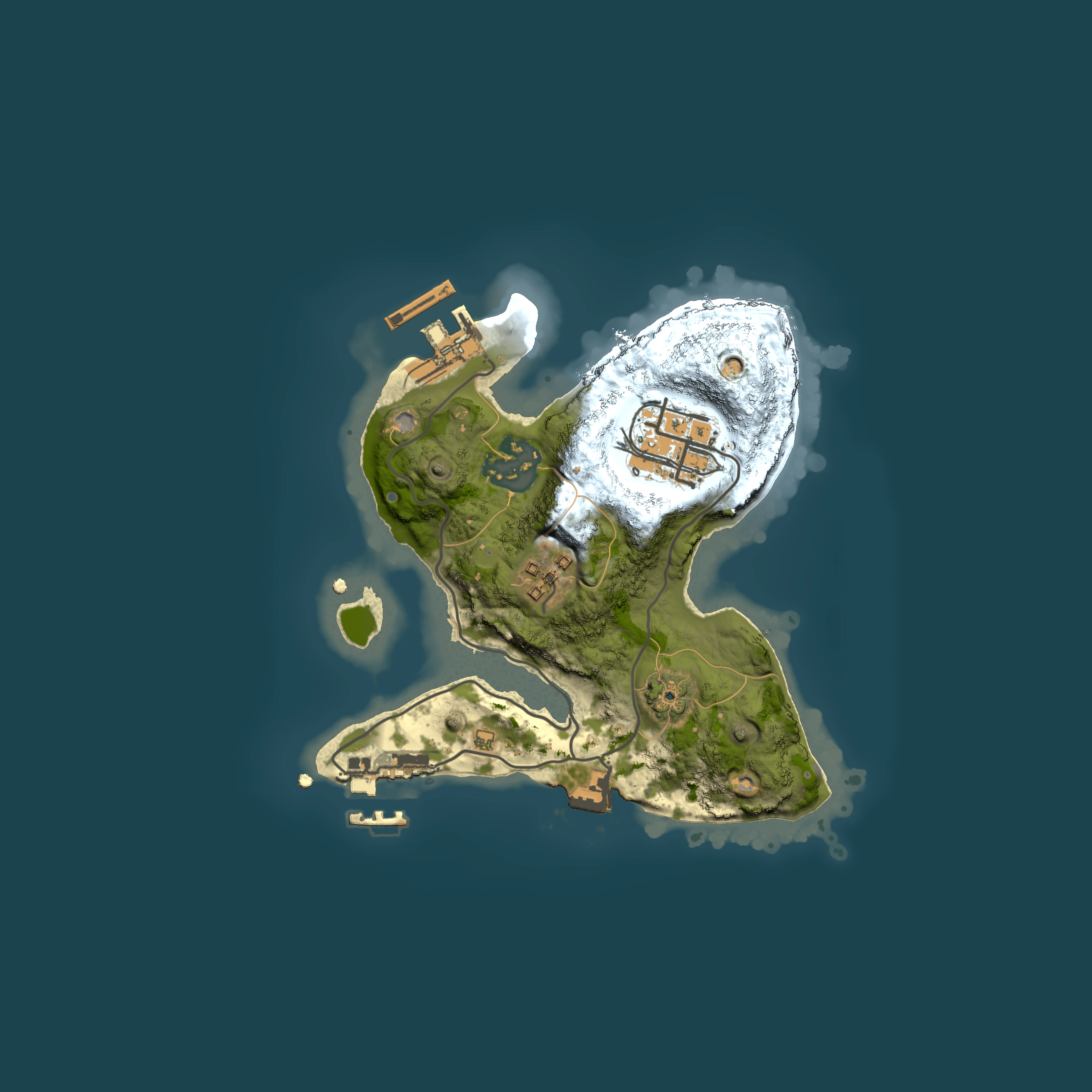 Full top-down render of Rust map seed 1987882639, 2000x2000m