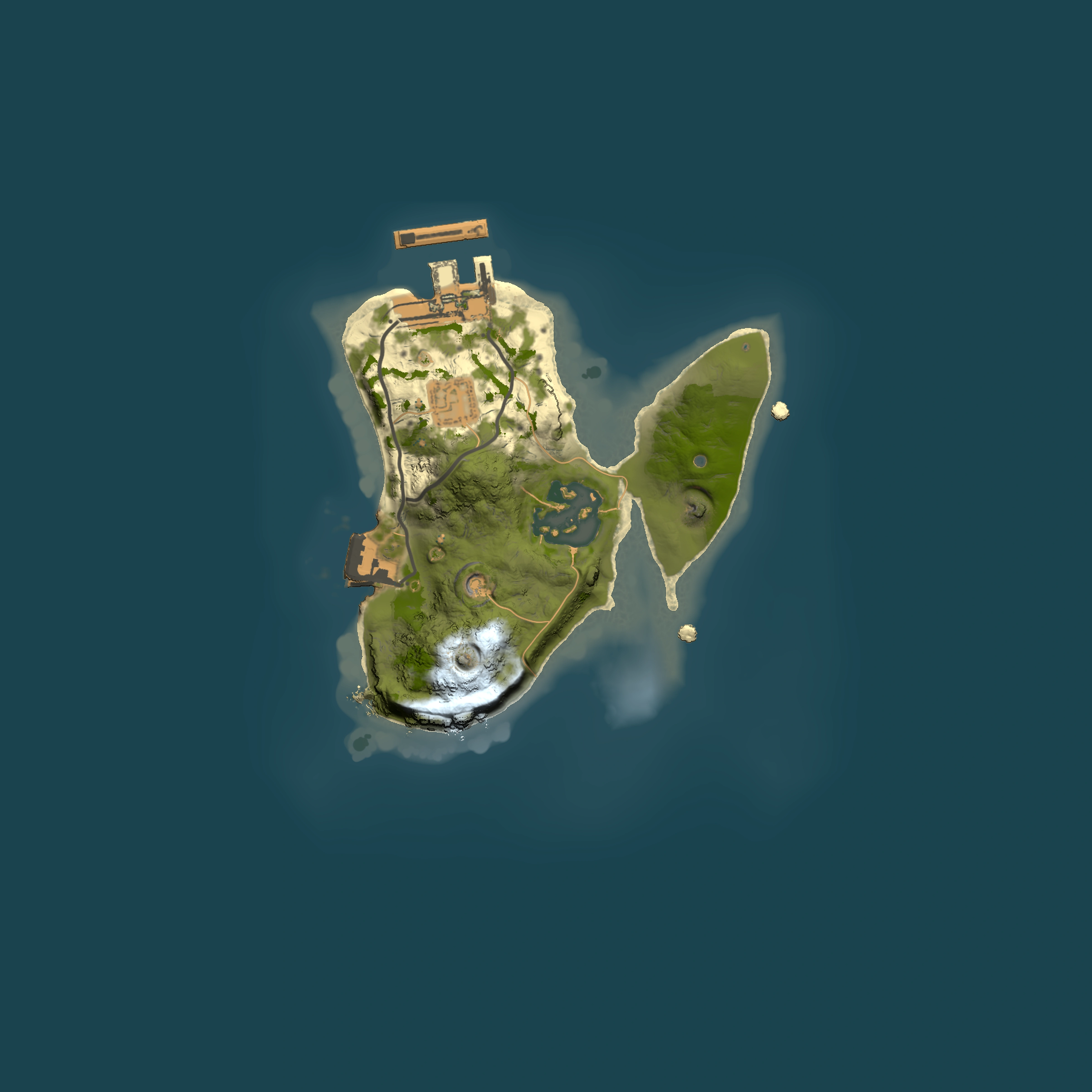Full top-down render of Rust map seed 22179551, 1500x1500m