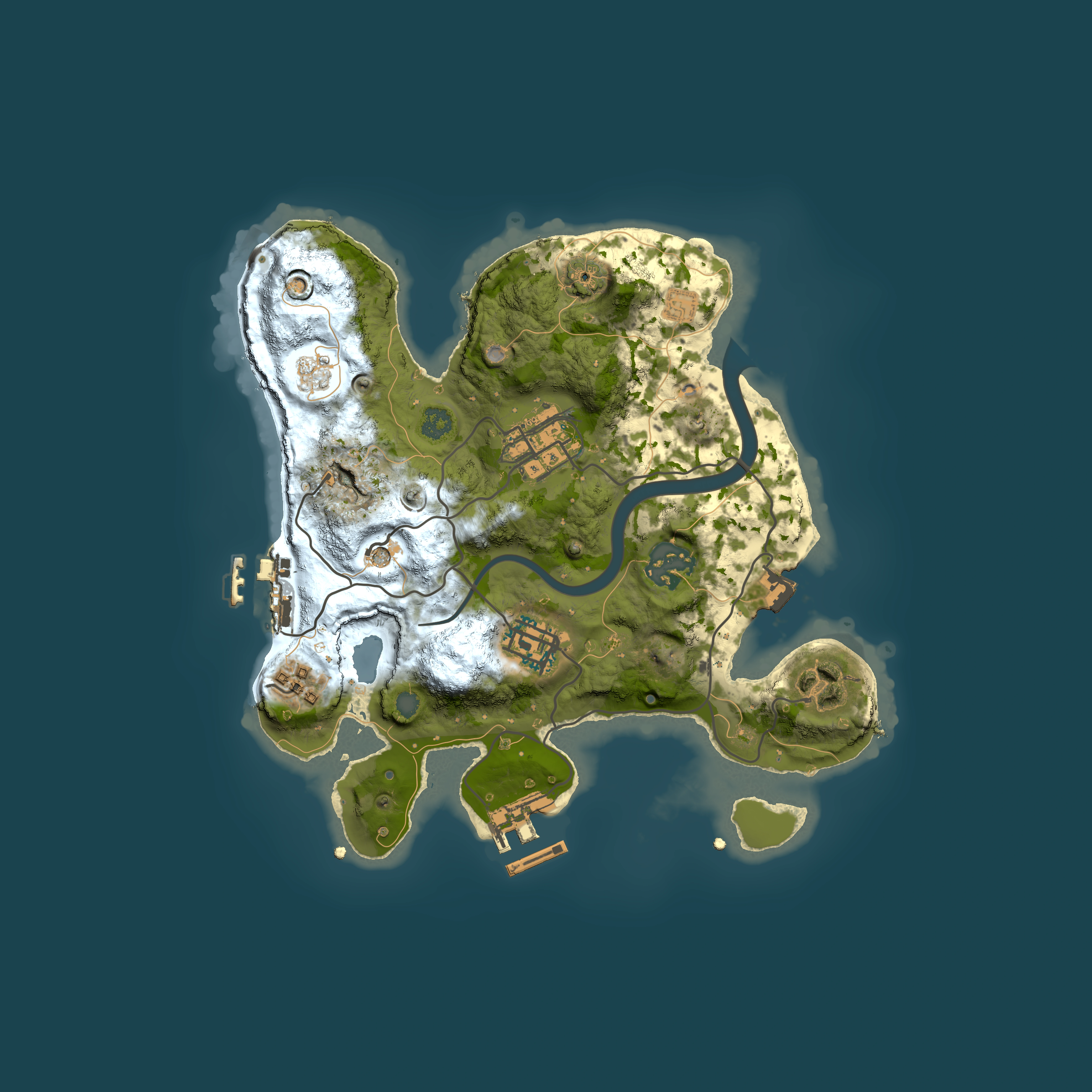 Full top-down render of Rust map seed 1063943535, 2500x2500m