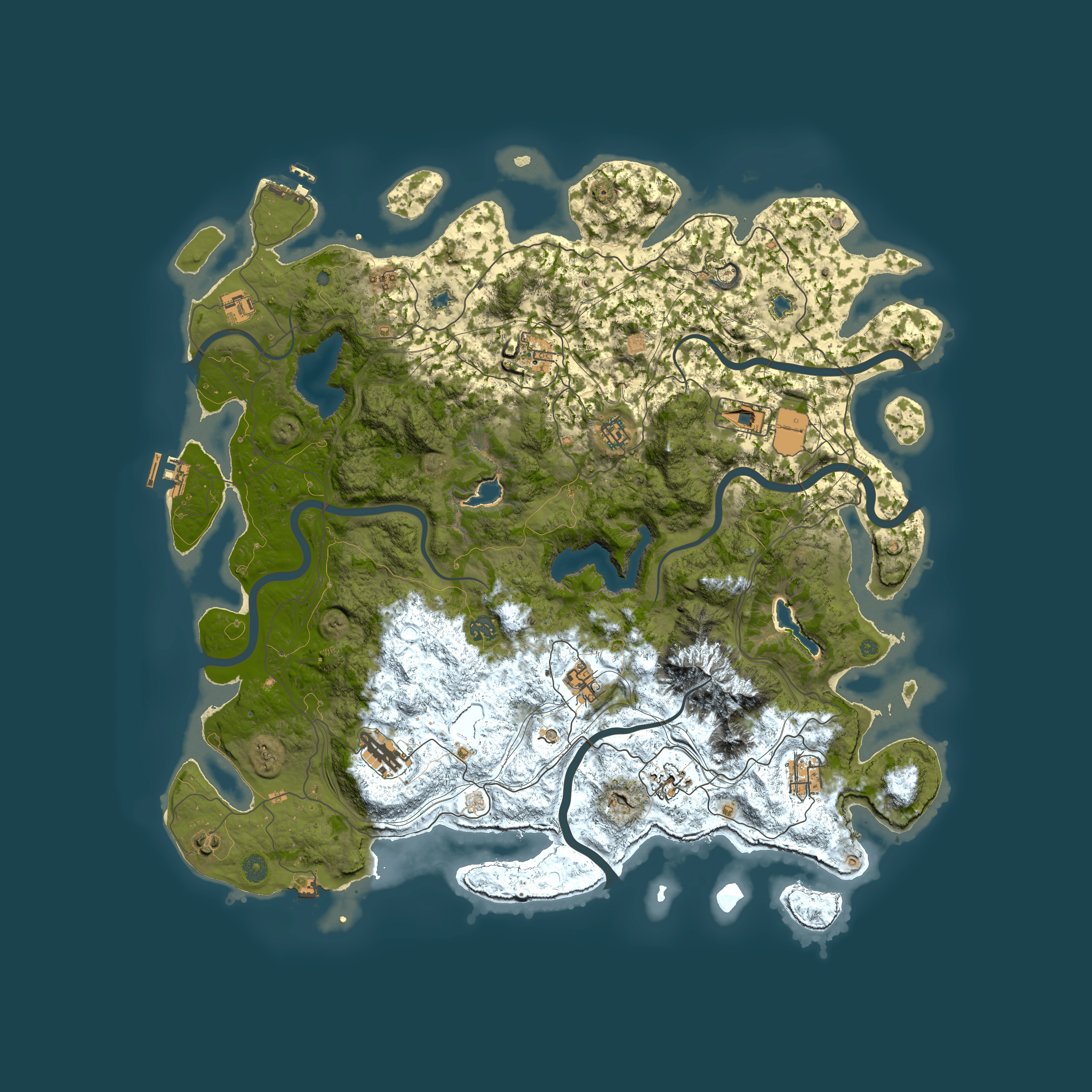 Full top-down render of Rust map seed 1449819677, 5000x5000m
