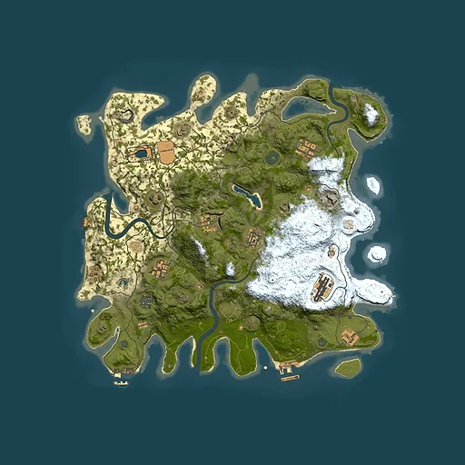 Rust map seed 1321155523, 4000x4000m top-down preview