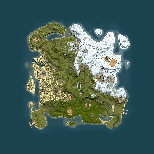 Rust map seed 1412288450, 4000x4000m top-down preview