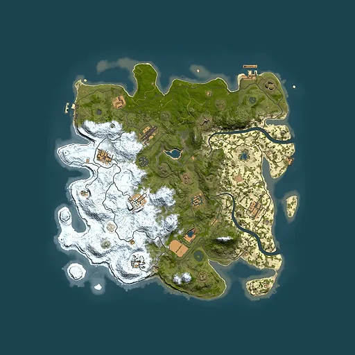 Rust map seed 336660742, 4000x4000m top-down preview