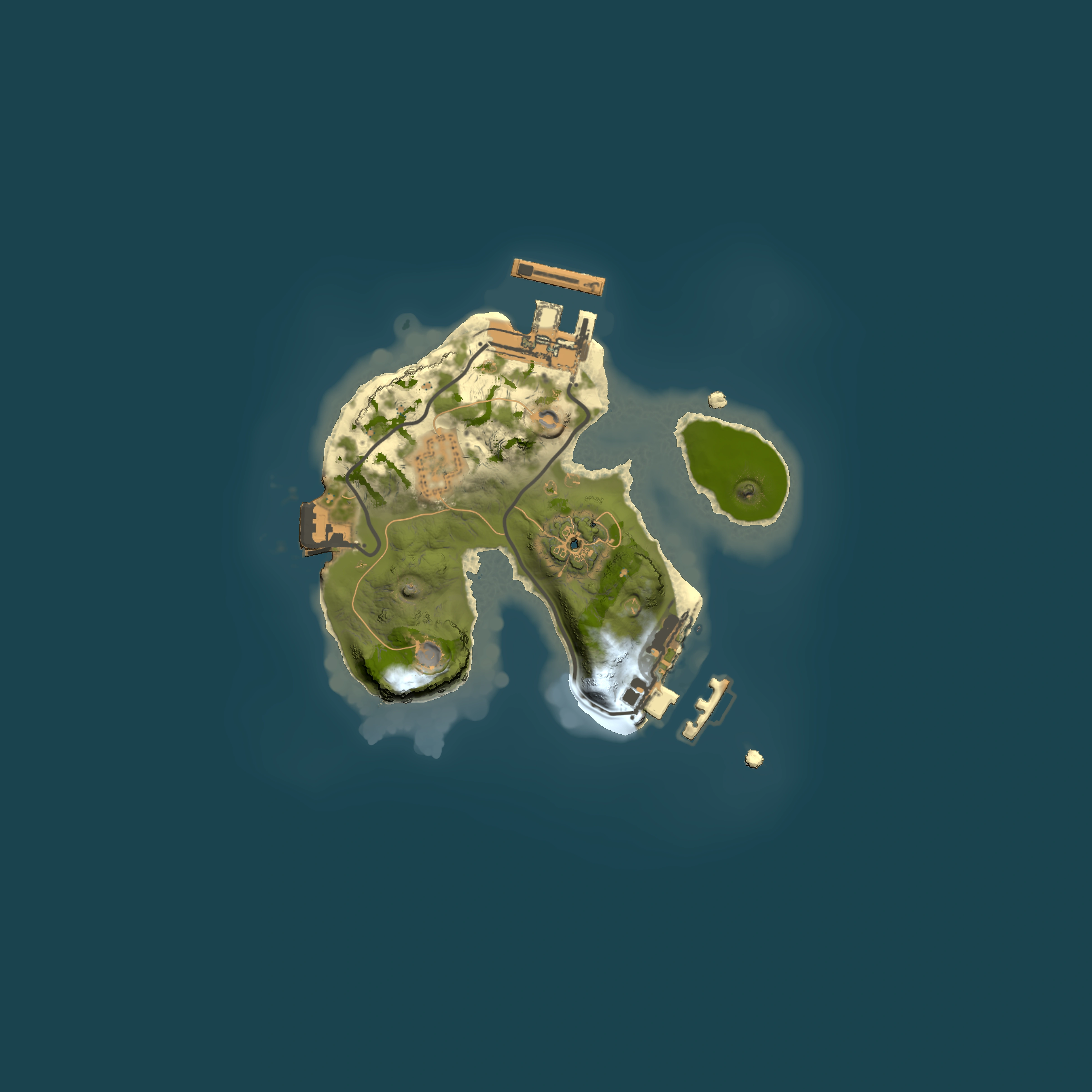 Full top-down render of Rust map seed 46841828, 1500x1500m