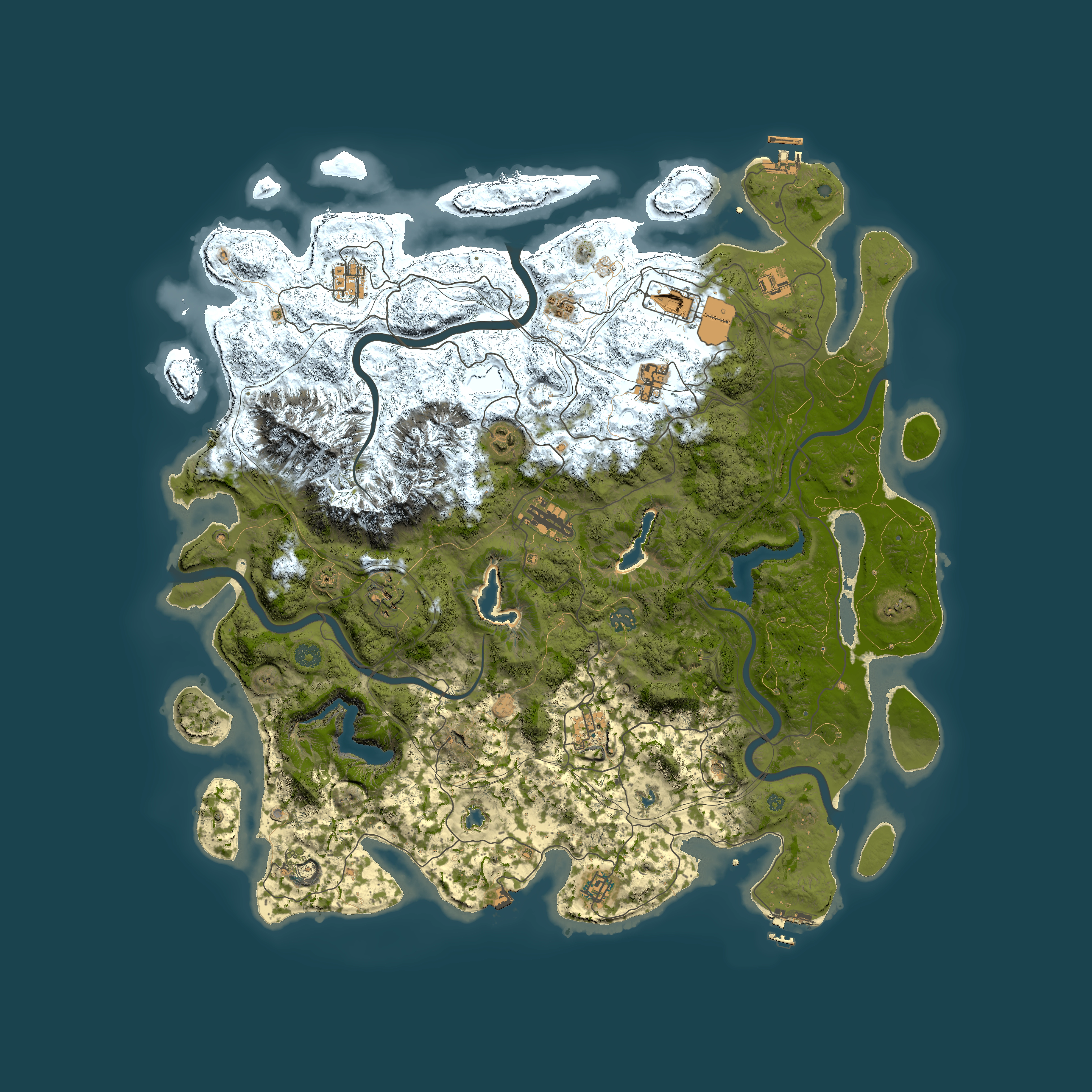 Full top-down render of Rust map seed 1103465168, 5000x5000m