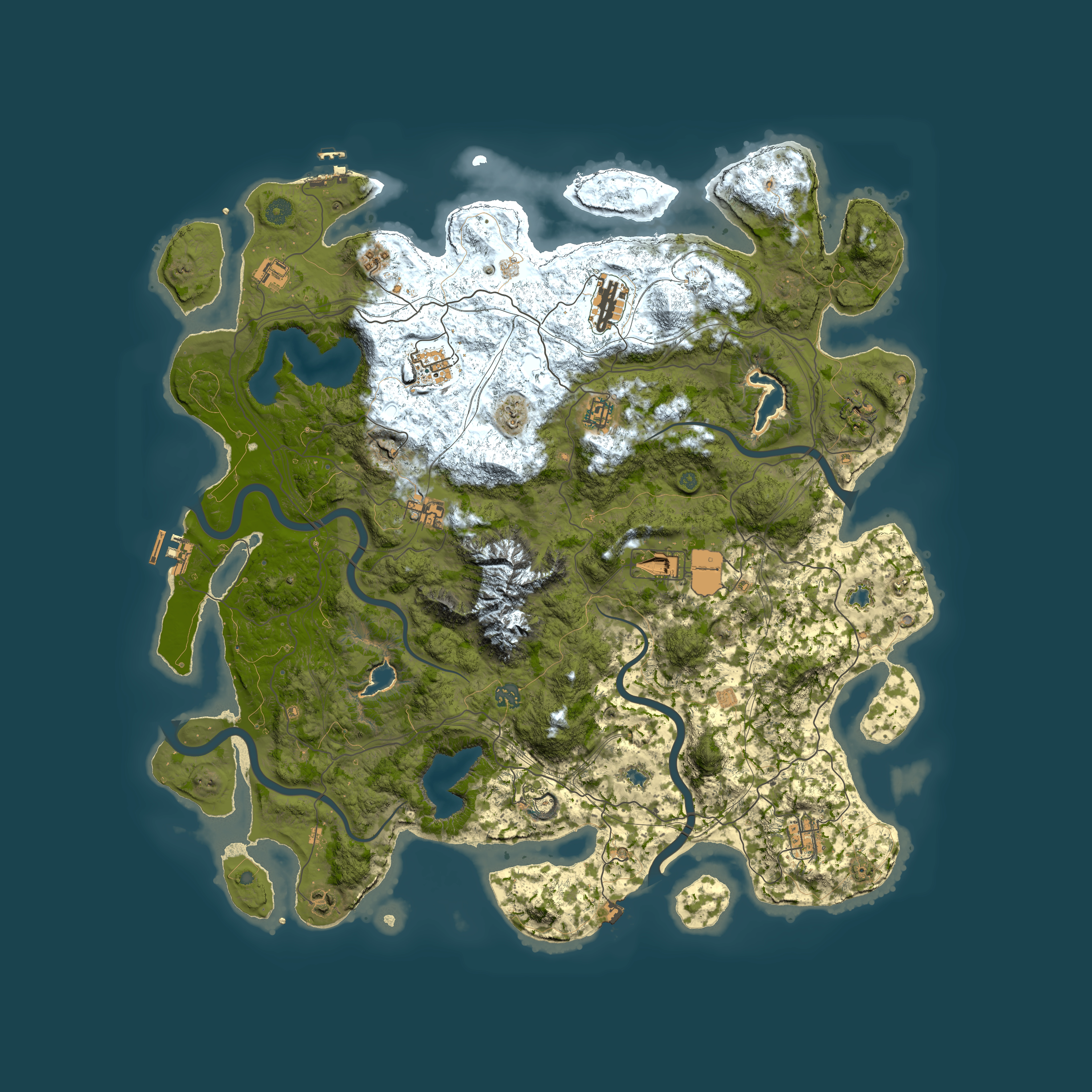 Full top-down render of Rust map seed 1333249981, 5000x5000m