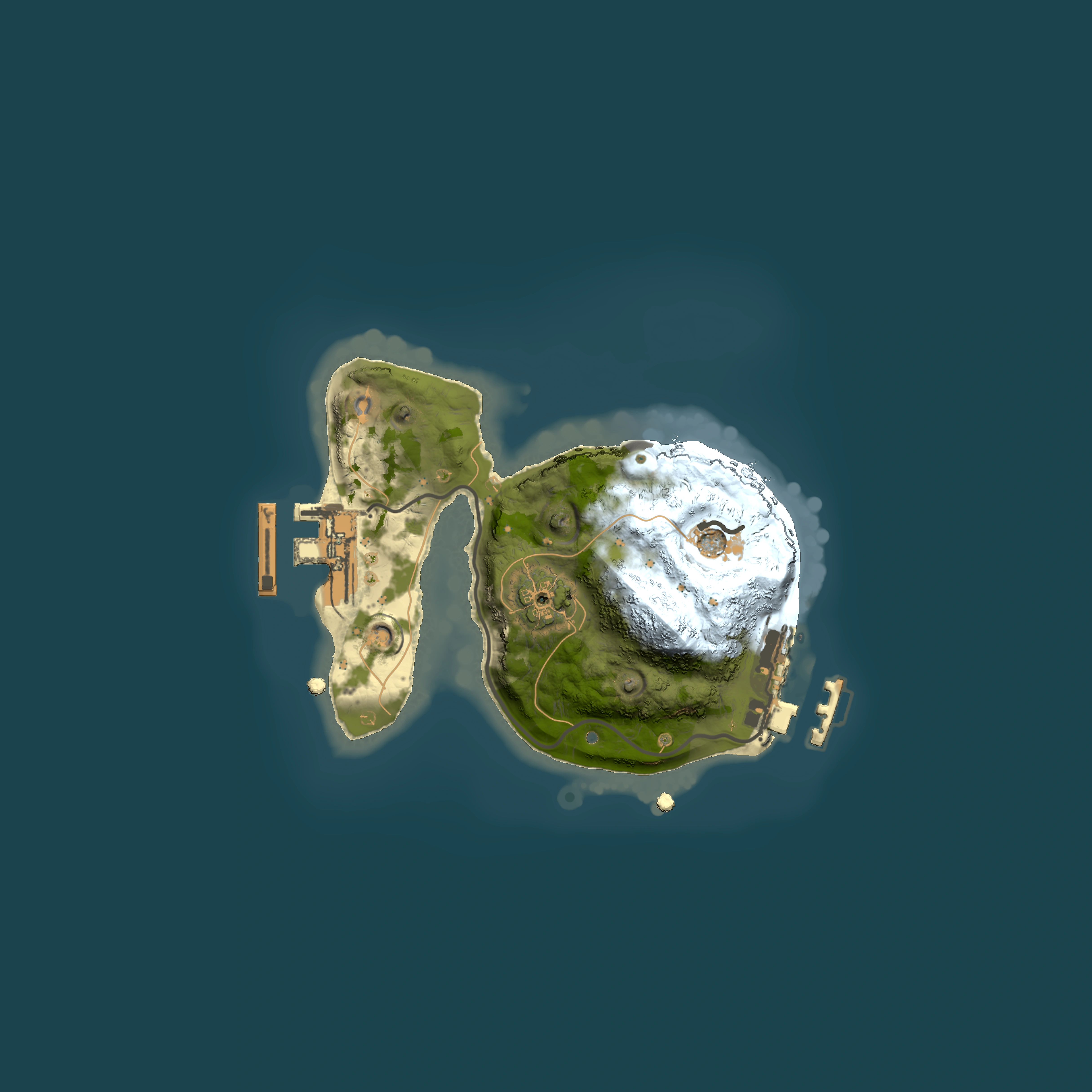 Full top-down render of Rust map seed 1256616591, 1500x1500m