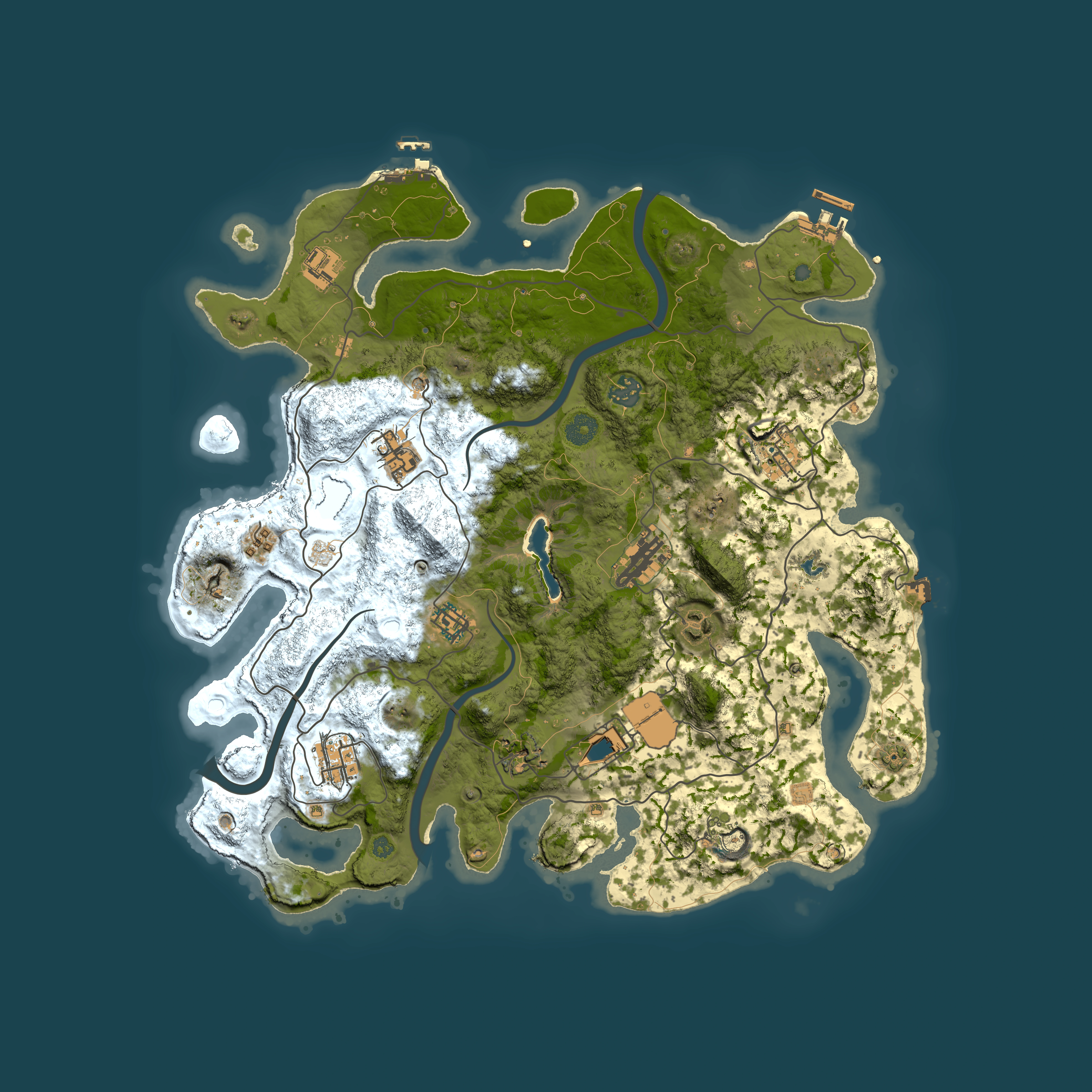 Full top-down render of Rust map seed 637286429, 4000x4000m