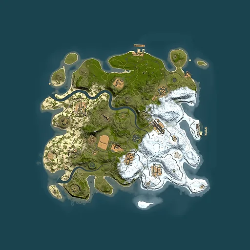Rust map seed 1551374828, 3500x3500m top-down preview