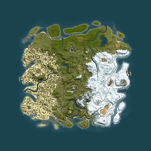 Rust map seed 702686230, 5000x5000m top-down preview