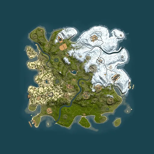 Rust map seed 1010980225, 4000x4000m top-down preview
