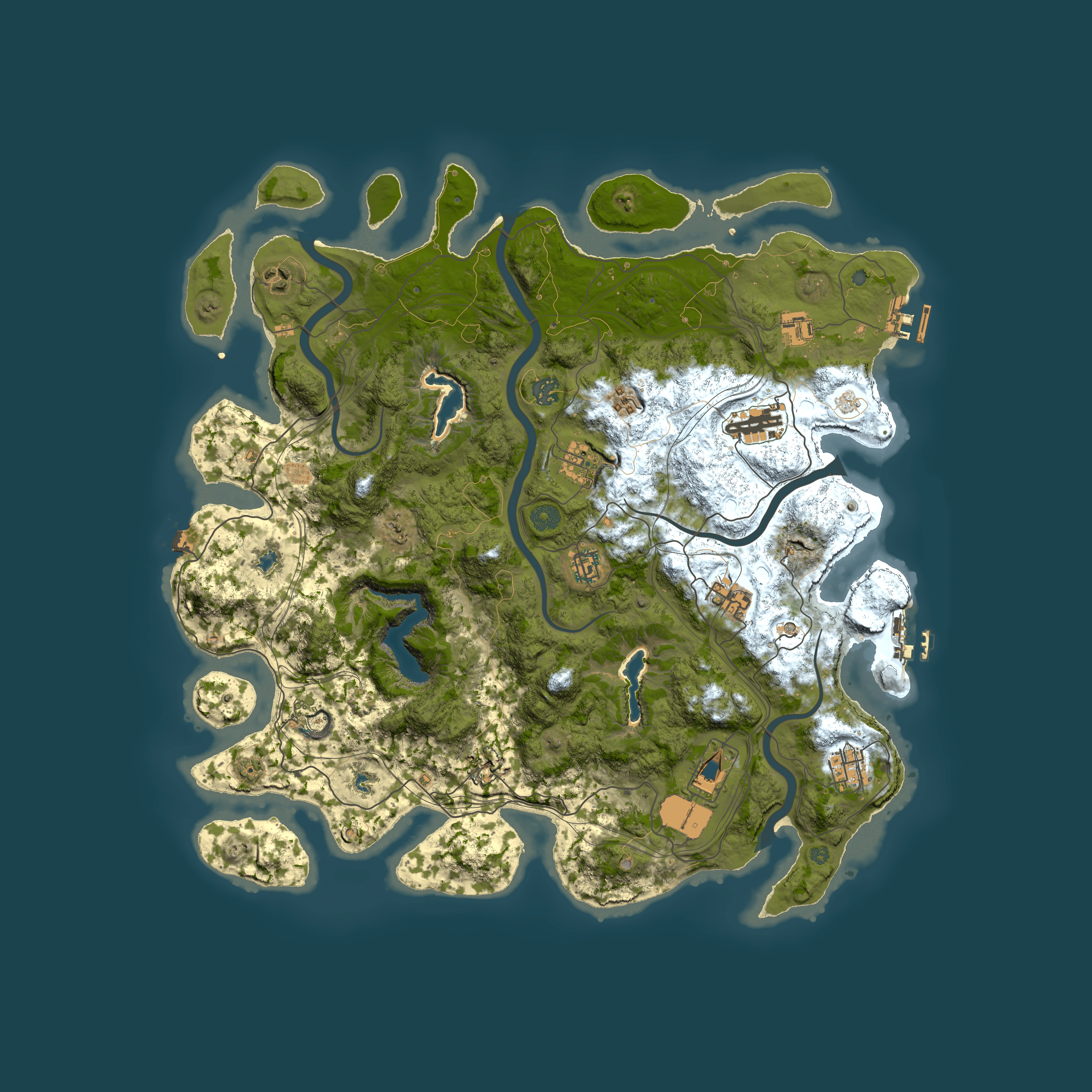 Full top-down render of Rust map seed 598134733, 4500x4500m